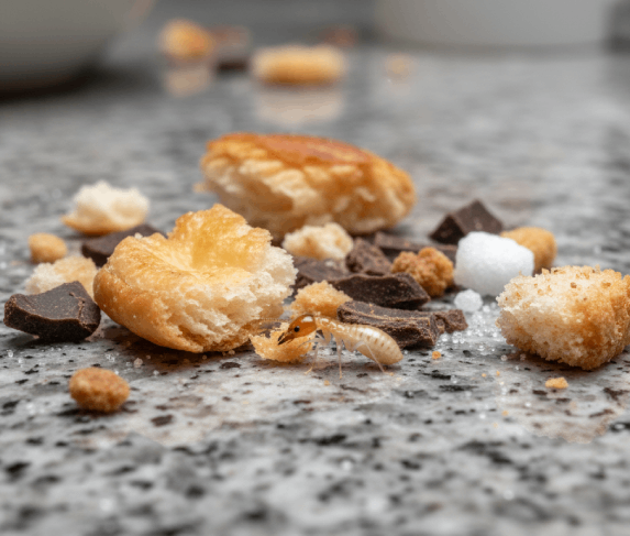crumbs in a kitchen